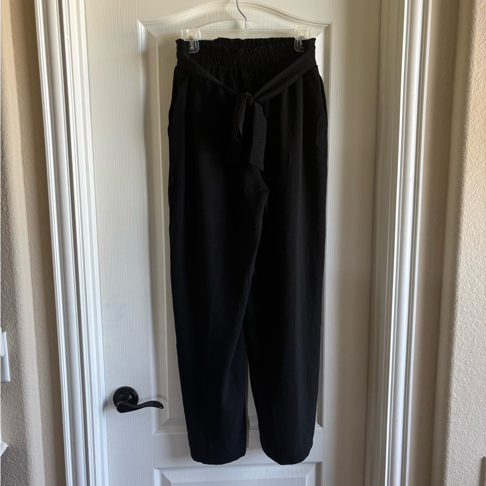 Hey Moments Black Pants Tie Waste